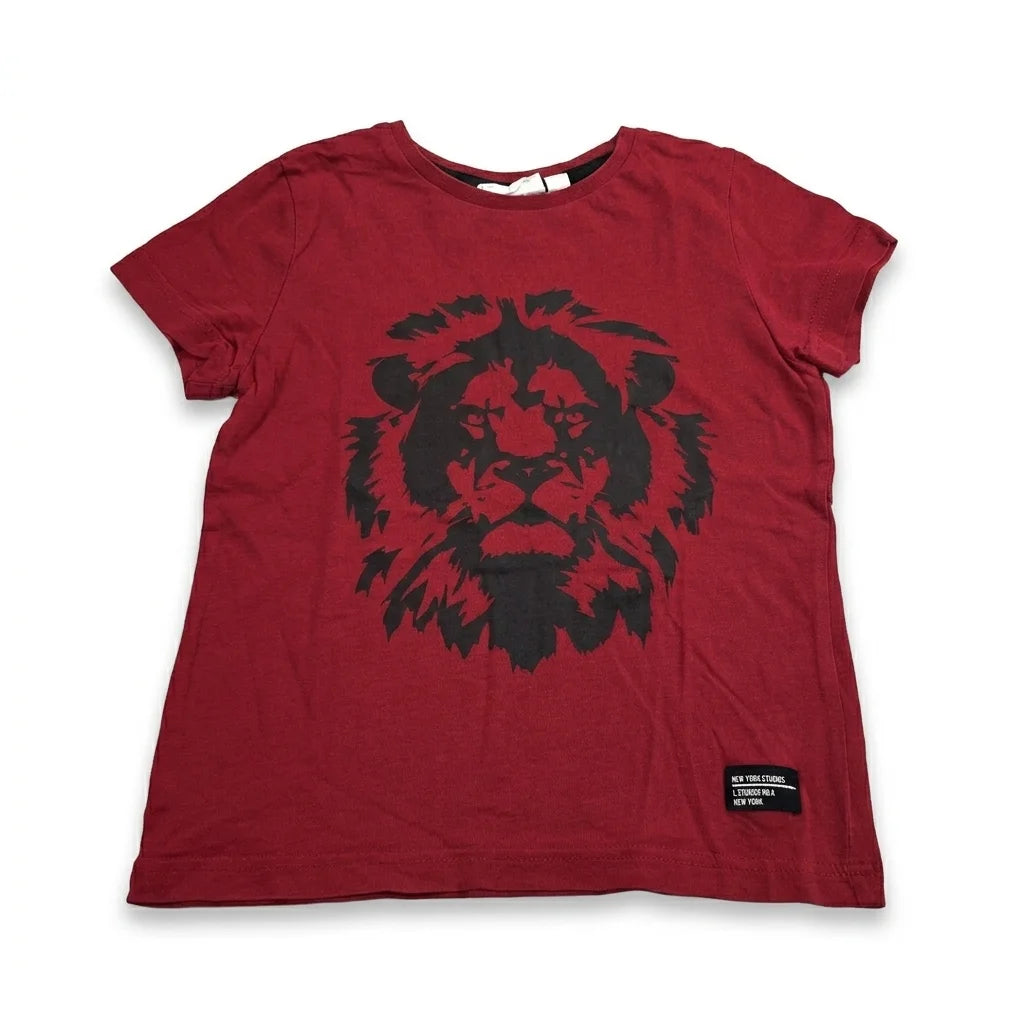 Mönstrad t-shirt från Kappahl - Storlek 98/104 - Röd