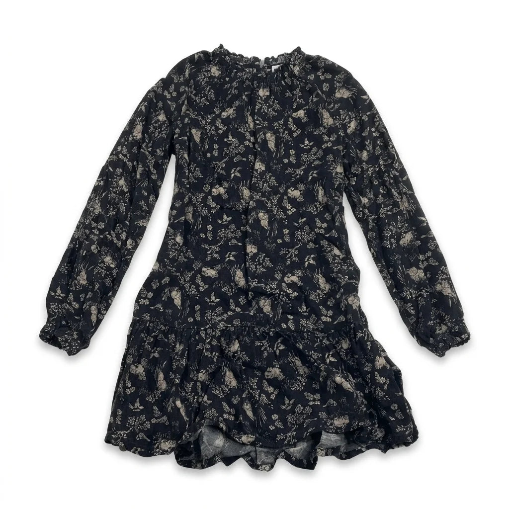 Blommig klänning från H&M - Storlek 122 - Svart