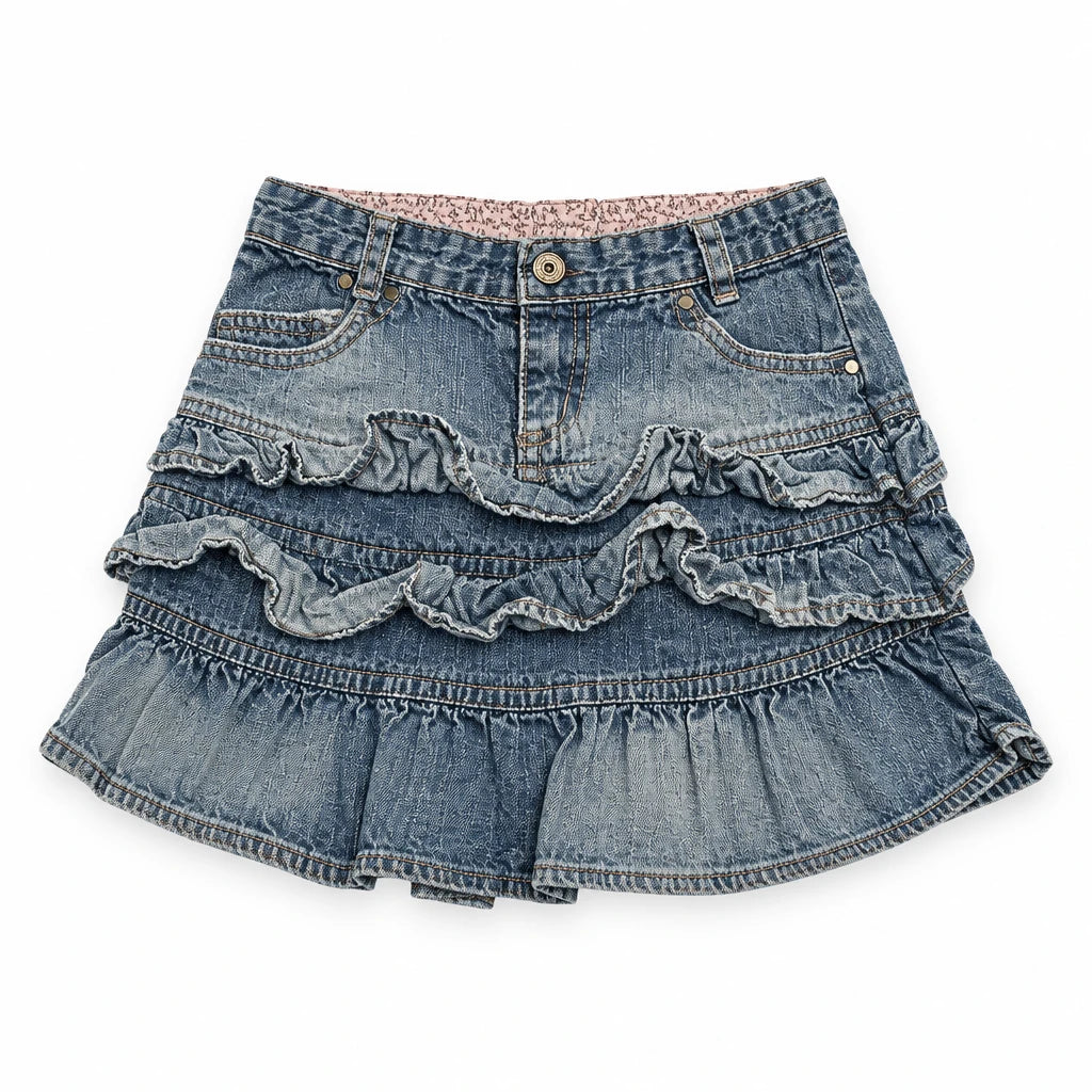 Denimkjol med volang från H&M - Storlek 104 - Denim