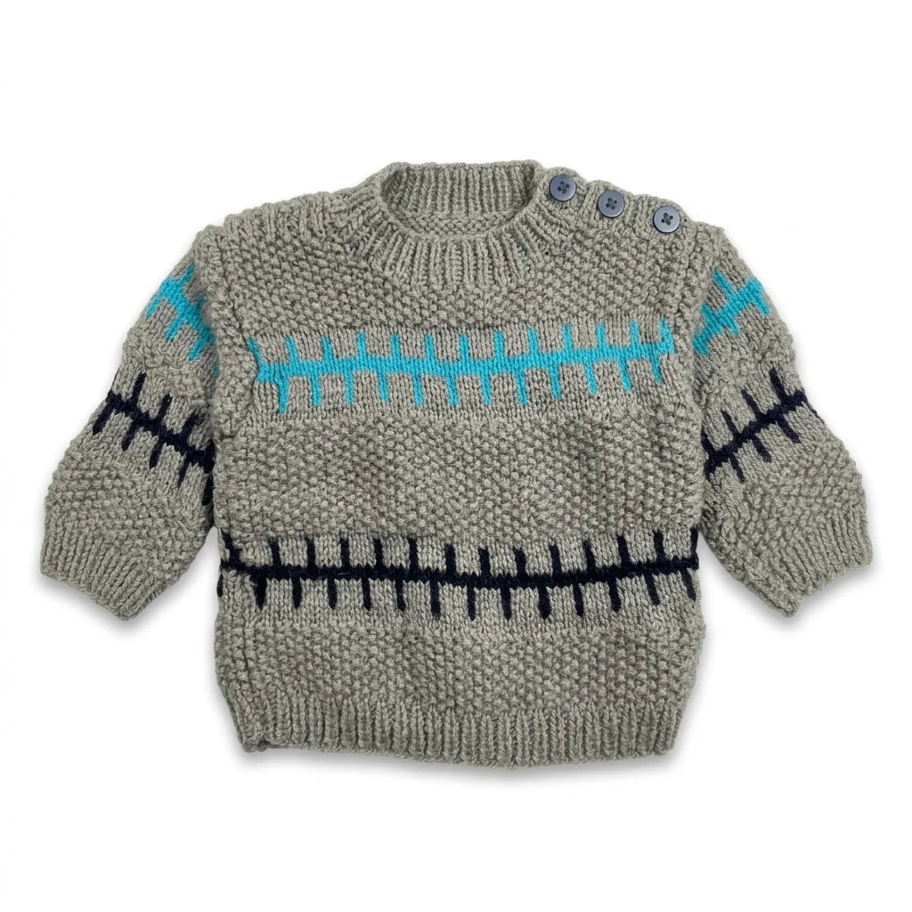 Randig tröja - Storlek 74/80 - Grå