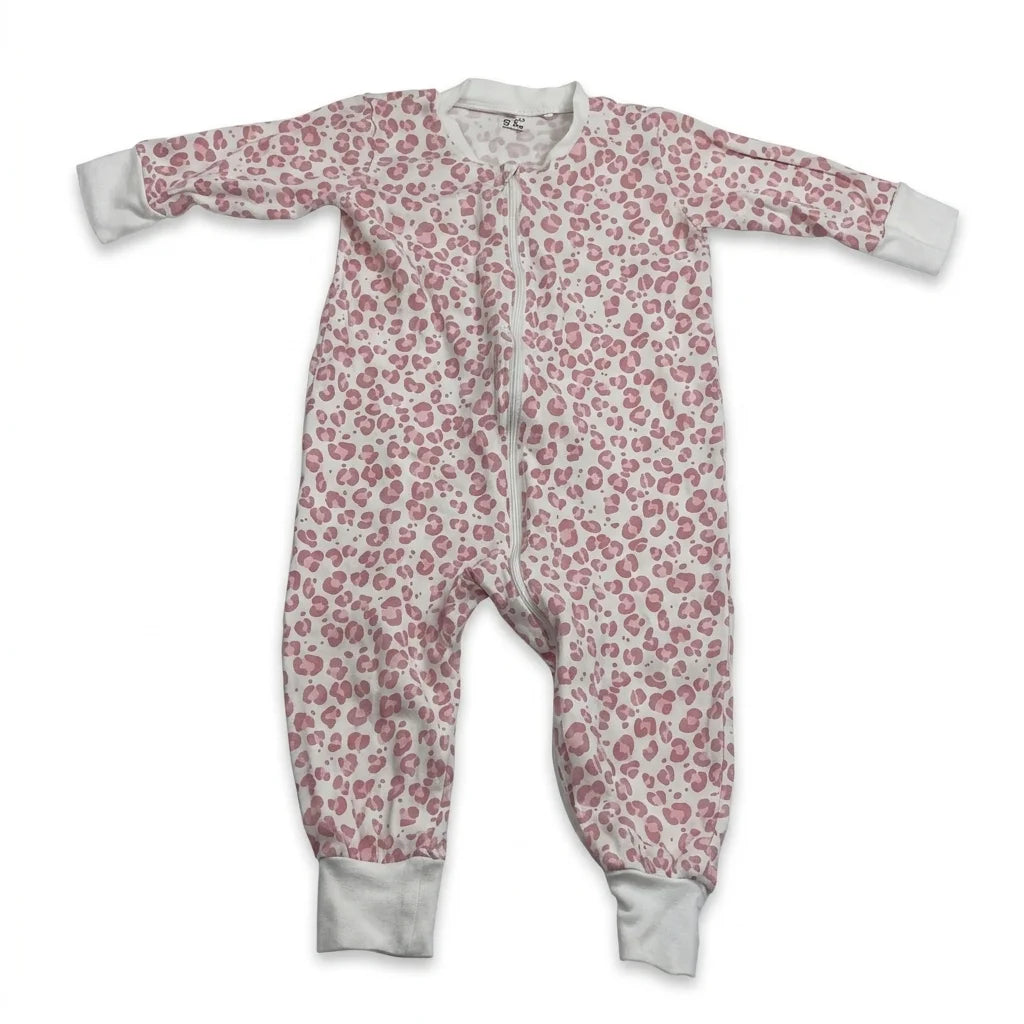 Djurmönstrad pyjamas från Lindex - Storlek 80 - Vit