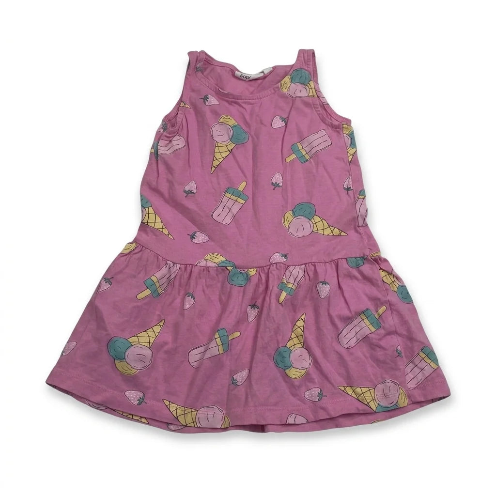 Mönstrad klänning från Kappahl - Storlek 98/104 - Rosa
