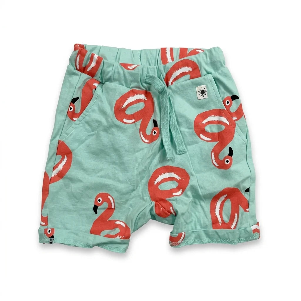 Blommiga shorts från Lindex - Storlek 68 - Grön