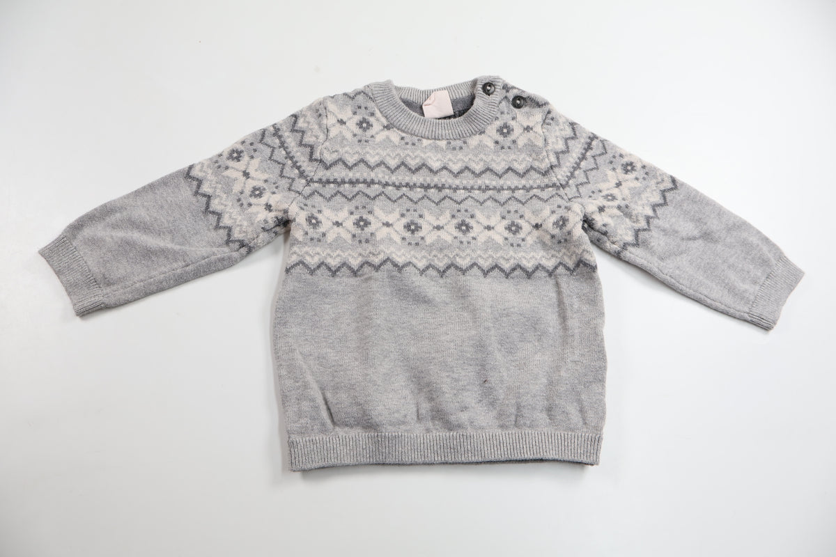 Stickad tröja från H&M - Storlek 68 - Grå