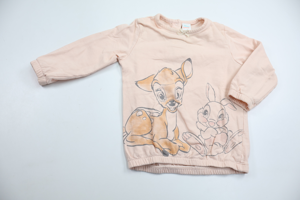 Sweatshirtklänning med Bambi från Disney - Storlek 86 - Rosa