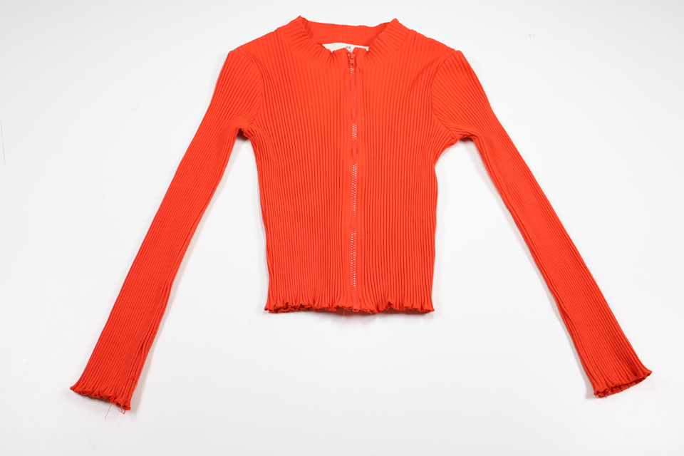 Ribbet cardigan fra H&M - Størrelse 134/140 - Rød