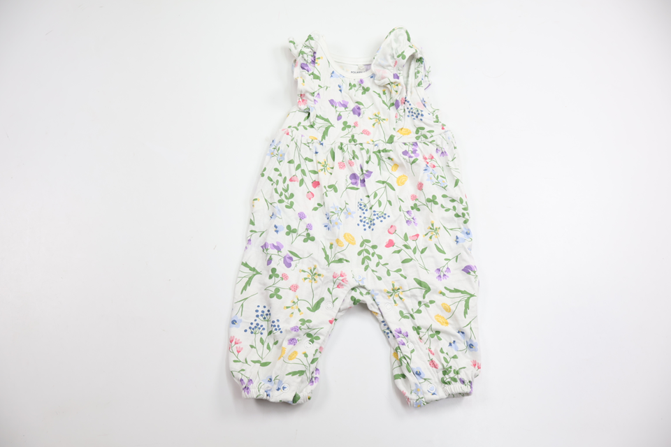 Blommig jumpsuit från Polarn o. Pyret - Storlek 56 - Vit