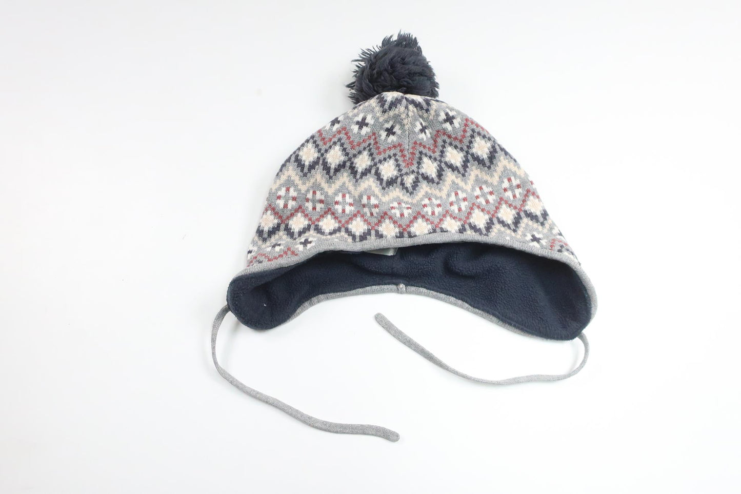 Fleeceforet hue med kvast fra Newbie - Størrelse 48/50 - Grå