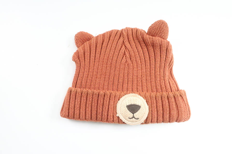 Hue med bamse fra Lindex - Størrelse 46/48 - Brun