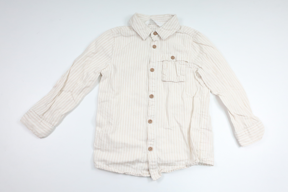 Stribet skjorte fra Primark - Størrelse 98 - Beige