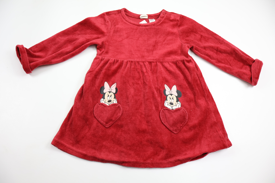 Klänning i fleece med Mimmi från H&M - Storlek 92 - Röd