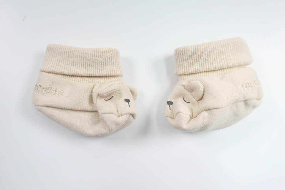 Støvletter med bamser fra Newbie - Størrelse 13/14 - Off-white