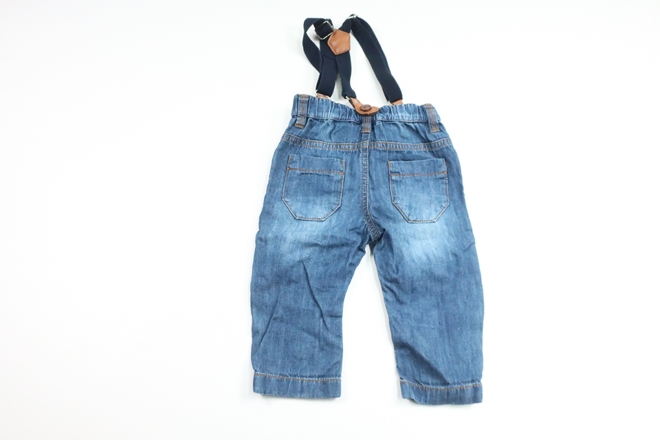 Hängselbyxor från Next - Storlek 62/68 - Denim