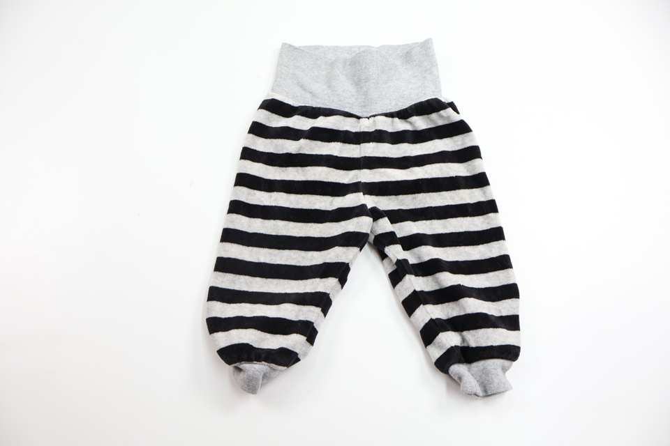 Randiga byxor i fleece från H&M - Storlek 68 - Grå