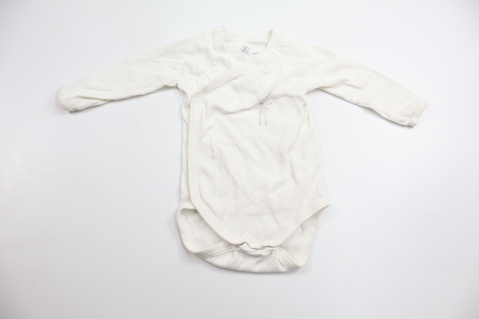Omlottbody från Petit Bateau - Storlek 62/68 - Vit