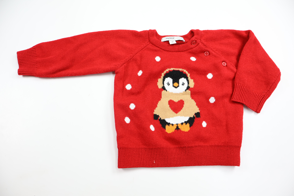 Striktrøje fra My Wear Baby - Størrelse 80 - Rød