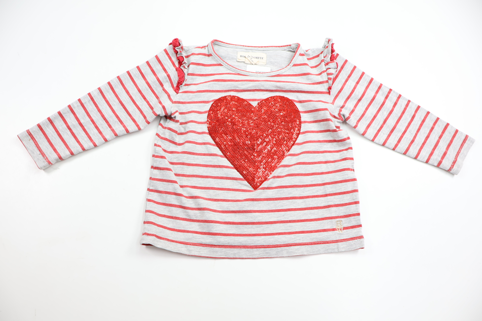 Stribet bluse fra Holly & Whyte - Størrelse 92 - Grå