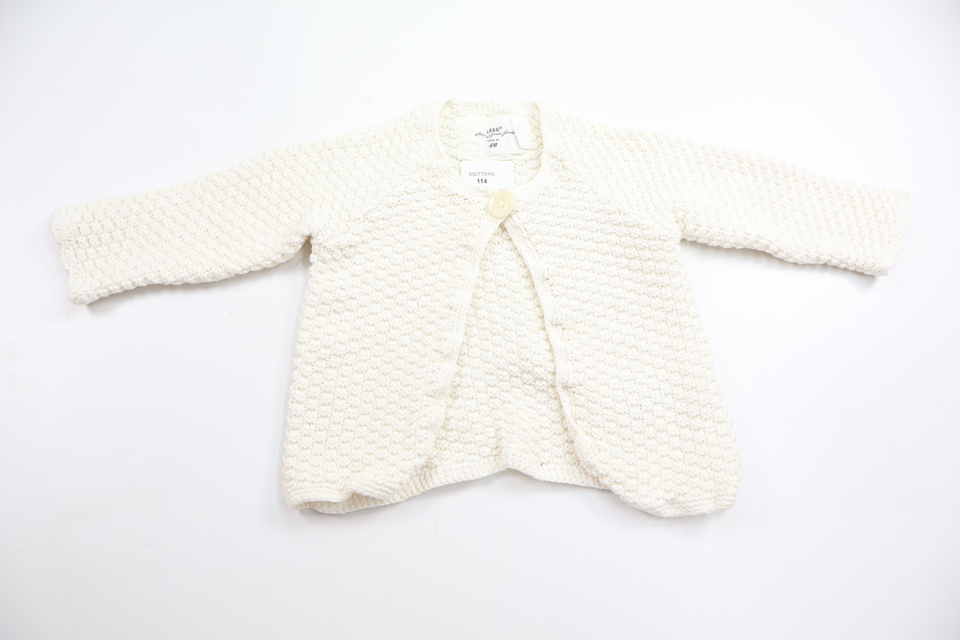 Strikket cardigan fra H&M - Størrelse 68 - Hvid