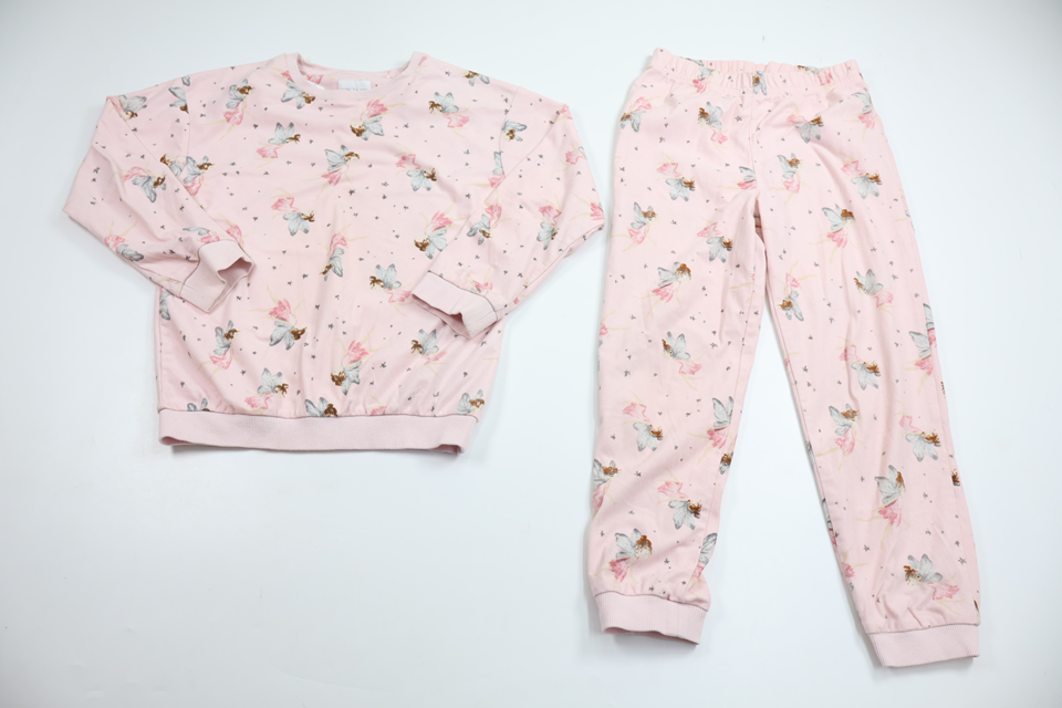 Tvådelad pyjamas i fleece från Next - Storlek 116 - Rosa