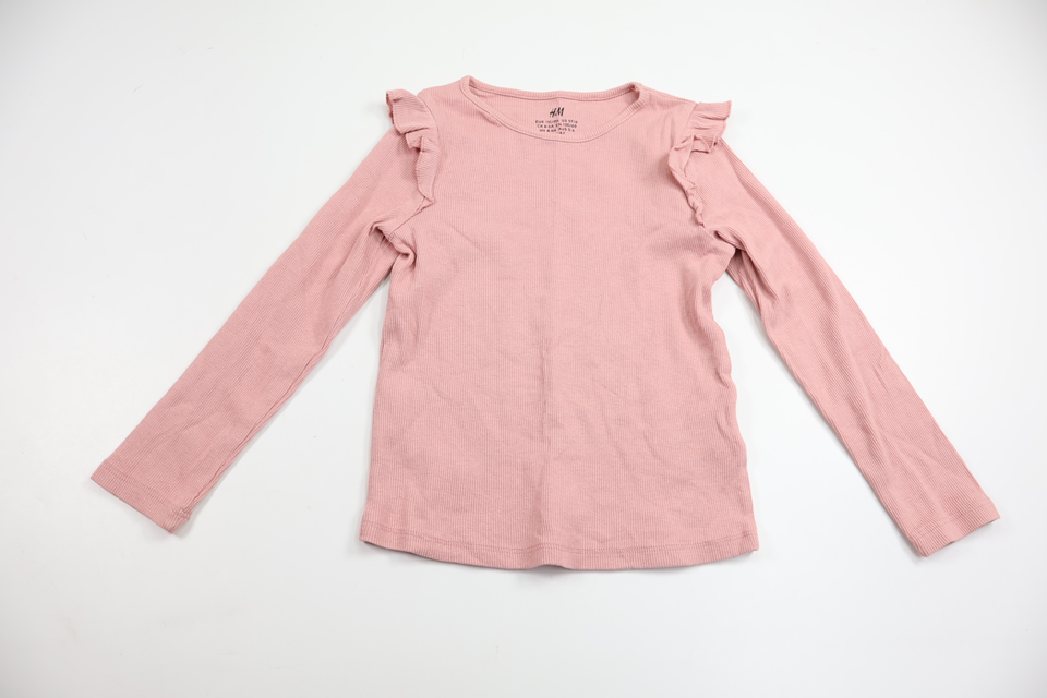 Ribbad tröja från H&M - Storlek 110/116 - Rosa