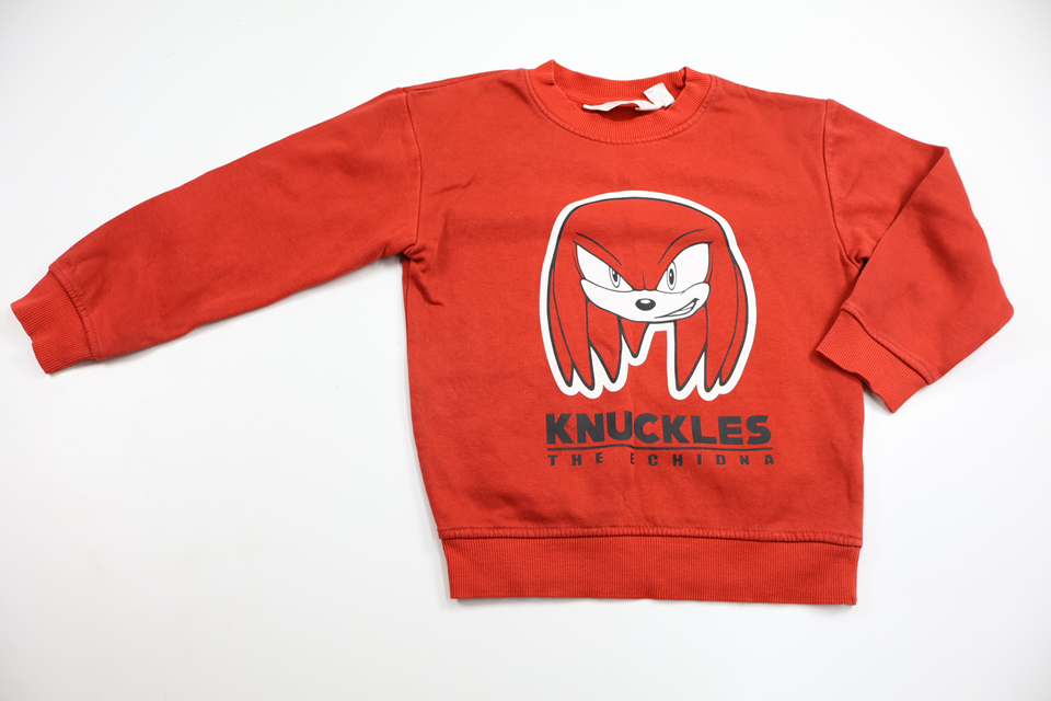 Sweatshirt med Knuckles från Sonic från H&M - Storlek 110/116 - Röd