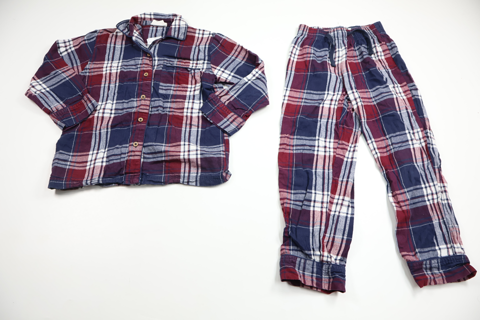 Rutig tvådelad pyjamas från Time To Lounge - Storlek 110/116 - Multi