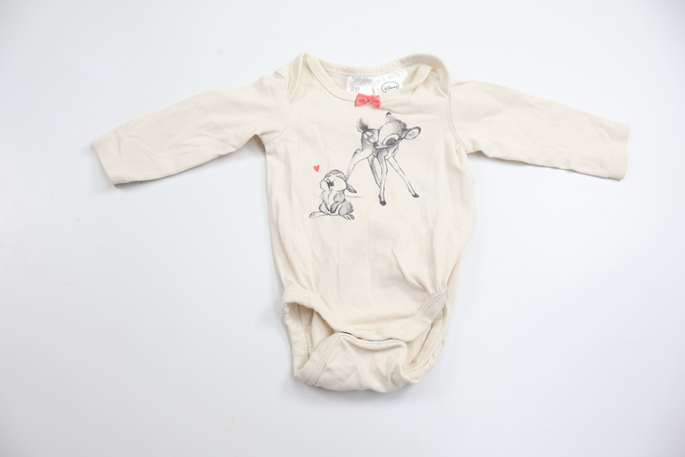 Body med Bambi från H&M - Storlek 50 - Benvit