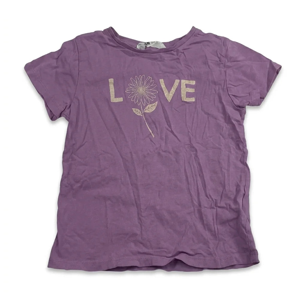 Blommig t-shirt från H&M - Storlek 110/116 - Lila