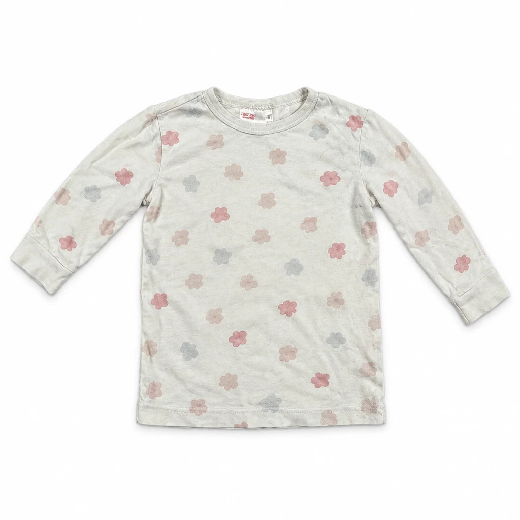 Blommig pyjamas från H&M - Storlek 92 - Benvit
