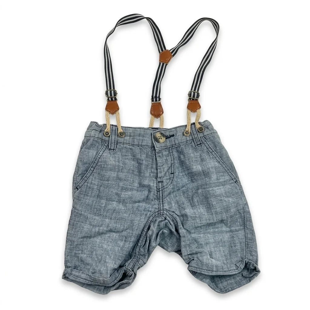 Hängselshorts från Lindex - Storlek 74 - Blå