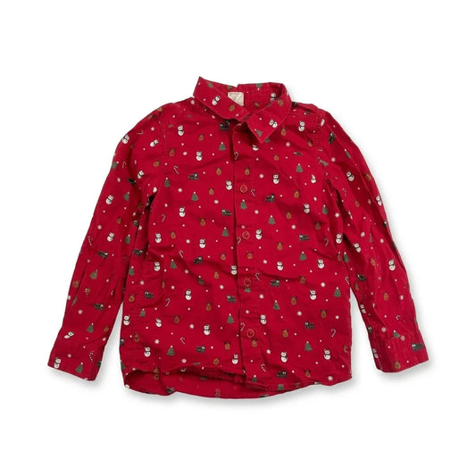 Mönstrad skjorta från H&M - Storlek 92 - Röd