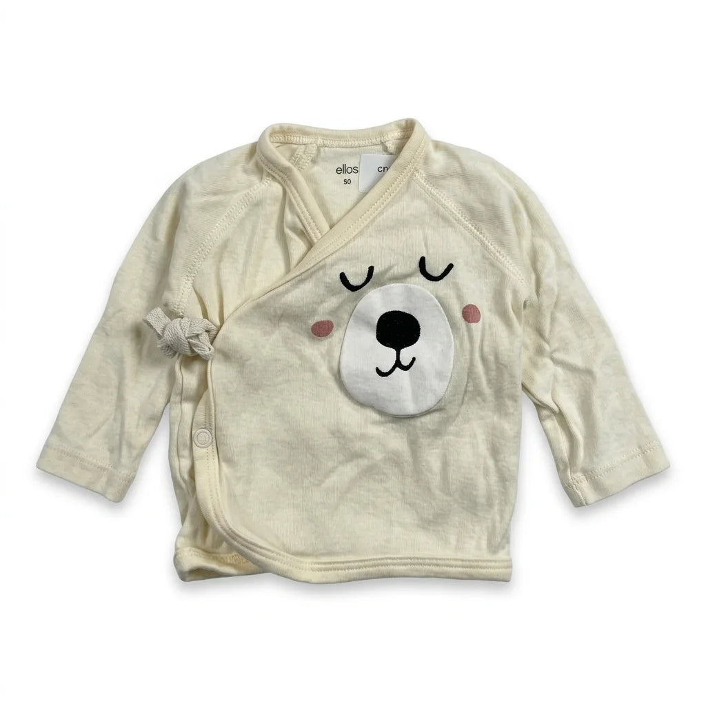 Djurmönstrad body från Ellos - Storlek 50 - Beige