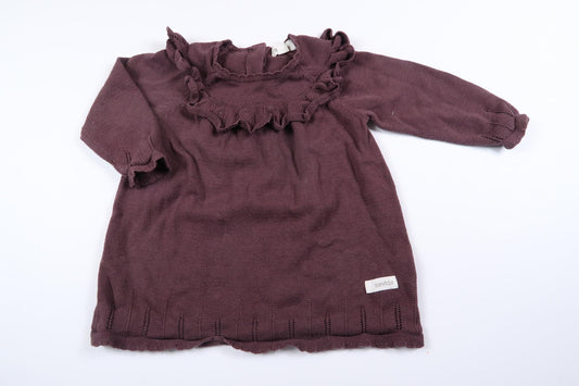 Lilla strikket kjole fra Newbie i størrelse 68