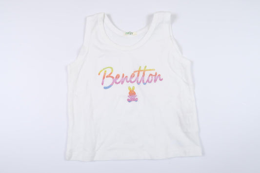 Hvid tanktop fra United Colors of Benetton i størrelse 74
