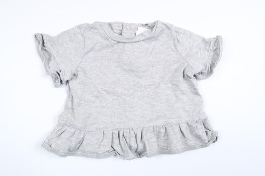 Grå kortærmet skjorte fra H&M i størrelse 56