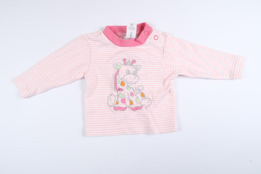 Lyserødstribet langærmet sweater fra Baby Club by C&A i størrelse 56