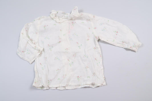 Hvid bluse med blomster fra Bonpoint i størrelse 68