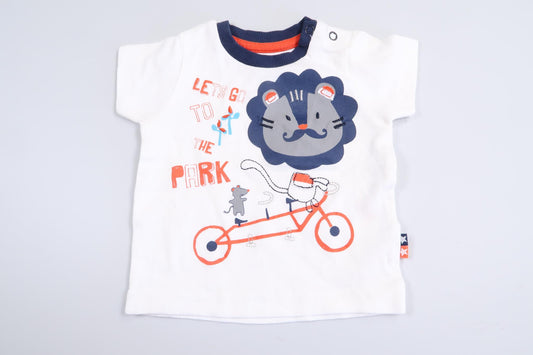 Hvid kortærmet skjorte fra Bambino Piccolo i størrelse 0-3 M