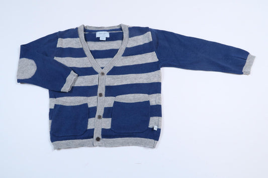 Blåstribet strikket cardigan fra NoaNoa Miniature i størrelse 74