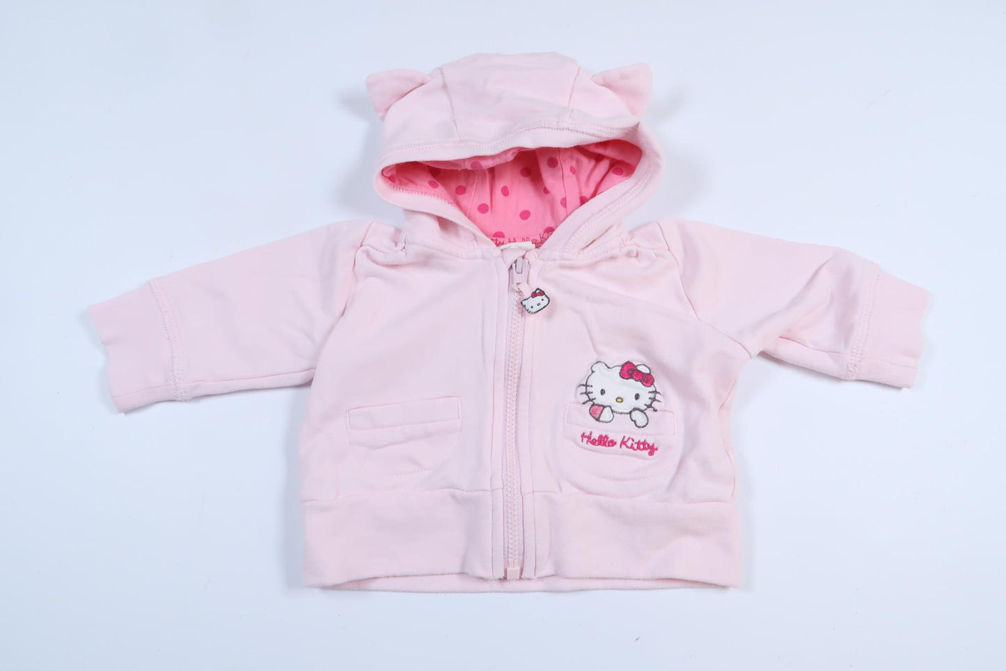 Lyserød hættetrøje med Hello Kitty-motiv fra H&M i størrelse 50