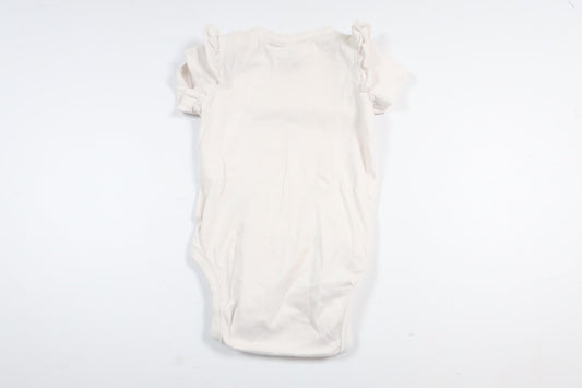 Hvid kortærmet bodysuit med kanin fra H&M i størrelse 56