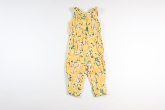 Gul blomsterjumpsuit fra Lindex i størrelse 62