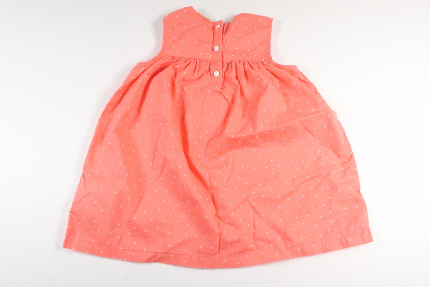 Neonrosa kjole med polkaprikker fra H&M i størrelse 80