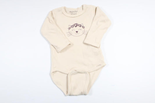 Beige langærmet bodysuit fra Minymo i størrelse 62