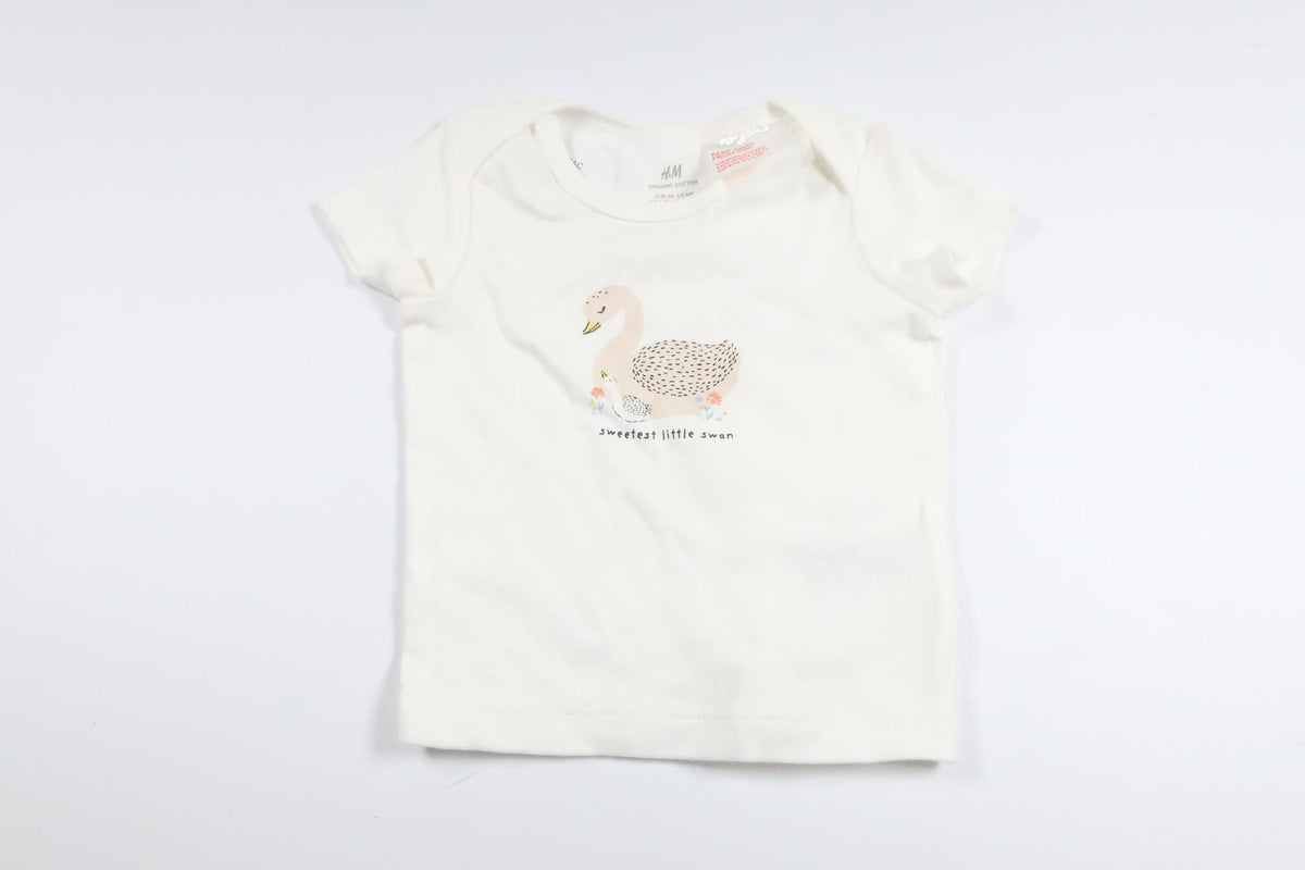 T-shirt fra H&M - Størrelse 56 - Hvid