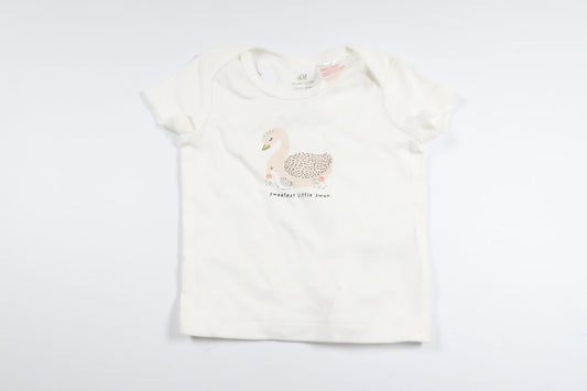 T-shirt fra H&M - Størrelse 56 - Hvid