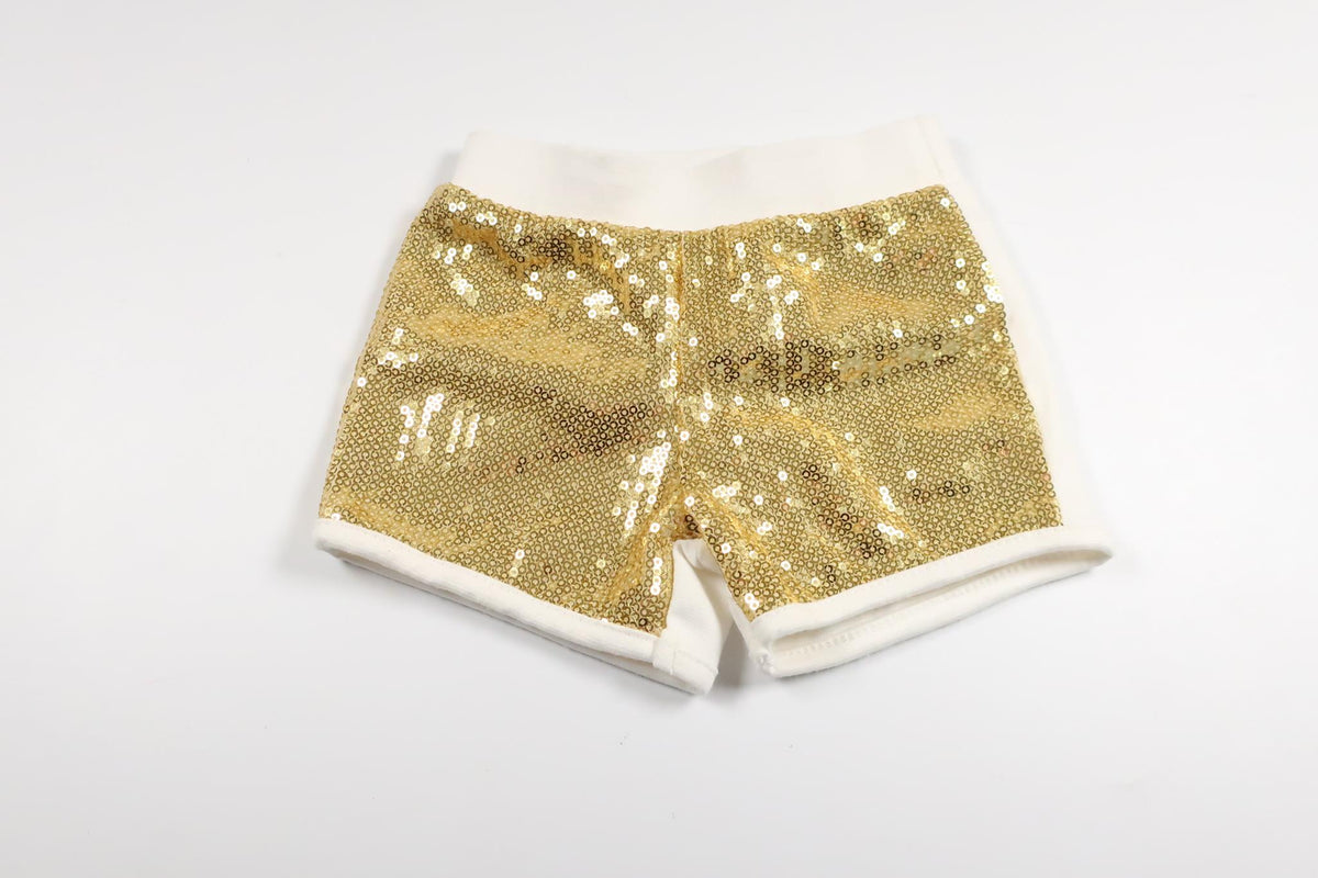 Shorts med pailletter fra Kardashian Kids - Størrelse 56 - Off-white