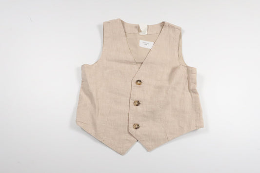 Hørmix vest fra H&M - Størrelse 80 - Beige