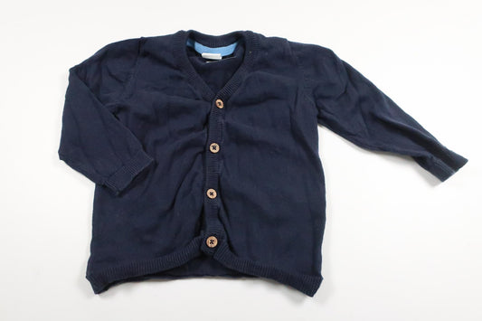Strikket cardigan fra H&M - Størrelse 74 - Marineblå