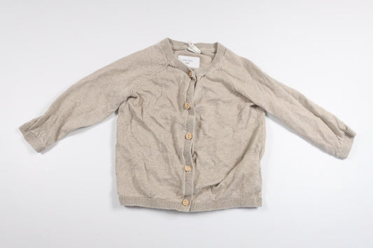 Strikket cardigan i 100% hør fra H&M - Størrelse 74 - Beige